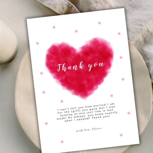 Cartão De Agradecimento Um Pequeno Namorados Vermelho (A Little Sweetheart Red Valentines Baby Shower Thank You Card)