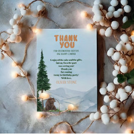 Cartão De Agradecimento Um primeiro aniversario Feliz de Madeira de Camper