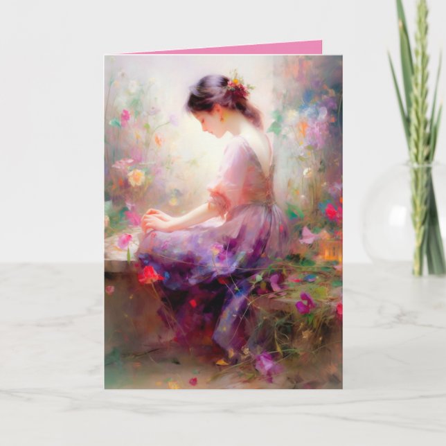 Cartão De Agradecimento Um sonho de dia das flores (Frente)