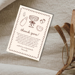 Cartão De Agradecimento Um Tini No Caminho De Um Chá de fraldas Jogável