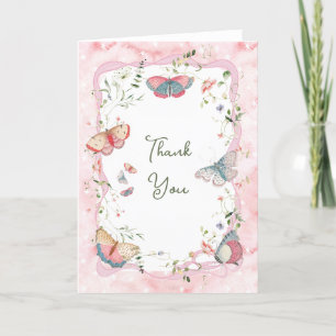 Cartão De Agradecimento Uma Borboleta Bebê Está A Caminho De Chá de fralda