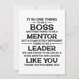 Cartão De Agradecimento Uma coisa para ser chefe   mentor   Fração Leader