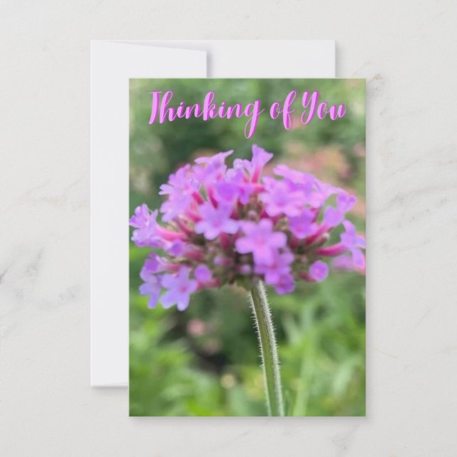 Cartão De Agradecimento Uma dica da placa de fechamento "Pensando em você" (Frente)
