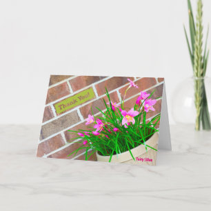 Cartão De Agradecimento Uma Fada Lily Obrigado Nota