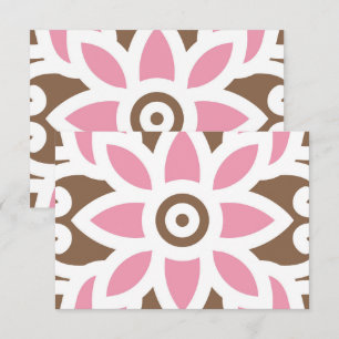 Cartão De Agradecimento uma flor rosa sobre fundo castanho