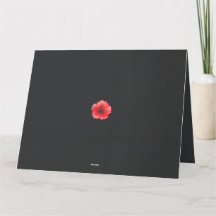 Cartão De Agradecimento uma flor vermelha com um centro preto num fundo pr