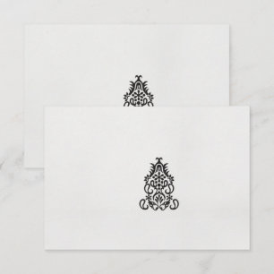 Cartão De Agradecimento uma imagem em preto e branco de um design ornament