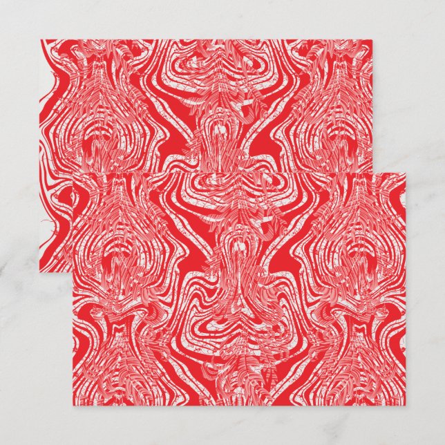 Cartão De Agradecimento uma imagem vermelha e branca de um padrão num fund (Frente/Verso)