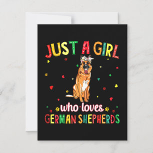 Cartão De Agradecimento Uma Menina Que Adora Cachorro De German shepherd