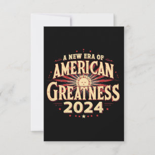 Cartão De Agradecimento Uma nova era da grandeza americana 2024 Trump Won