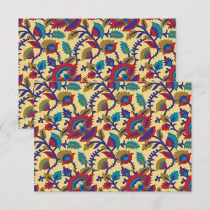 Cartão De Agradecimento Uma peça de arte têxtil vibrante com vermelho arro