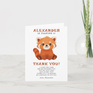Cartão De Agradecimento Uma pequena festa de 3º aniversário do Panda Verme