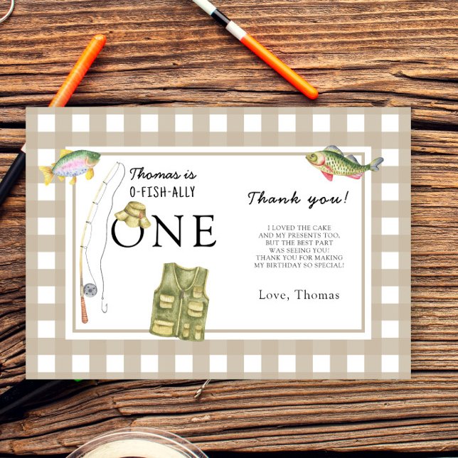 Cartão De Agradecimento Uma pequena Festa de aniversário do pescador (Criador carregado)