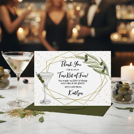 Cartão De Agradecimento Uma Pitada de Diversão Noite de Martini