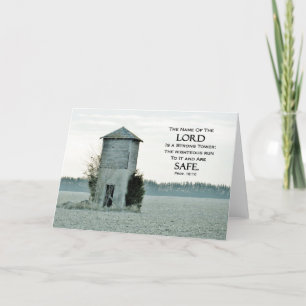 Cartão De Agradecimento "Uma torre forte" - Placa de script