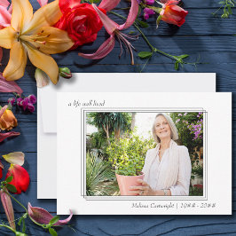 Cartão De Agradecimento Uma Vida Bem Vida Tripla Fúria Fotográfica Bordada