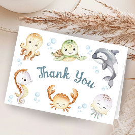 Cartão De Agradecimento Under The Sea Baby Shower Folded Thank You Card