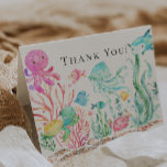 Cartão De Agradecimento Under the Sea Girls Baby Shower Thank You Note<br><div class="desc">Cute Under the Sea thank you note card for a neutral baby shower.  Matching items available in our shop.</div>