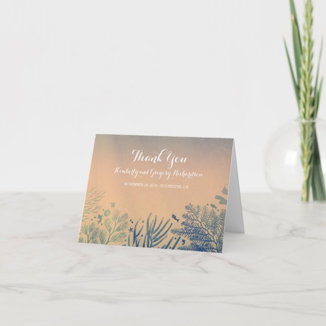Cartão De Agradecimento Underwater Themed Tropical Beach Wedding Thank You (Frente)