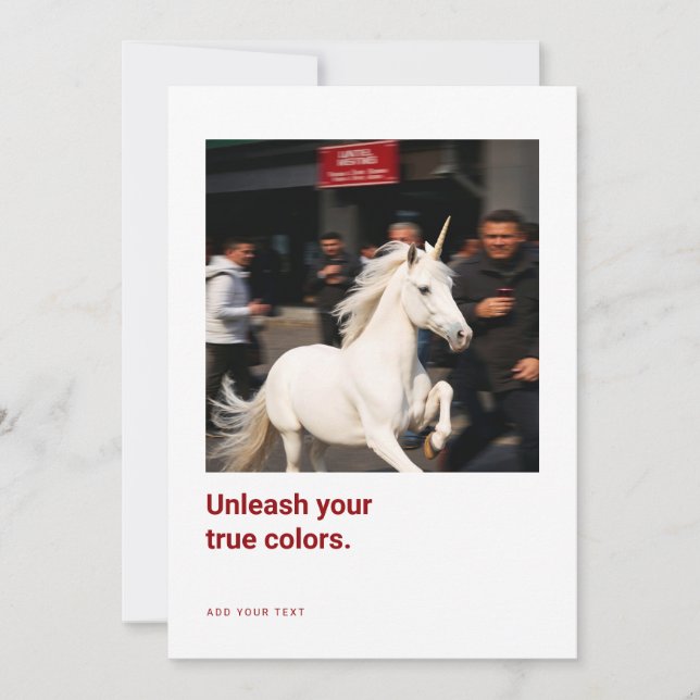 Cartão De Agradecimento Unicorn Photo Encouragement Cards for creatives (Frente)