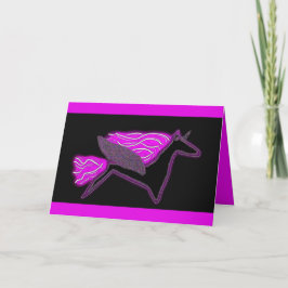 Cartão De Agradecimento Unicórnio Pegasus preto brilhante