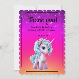 Cartão De Agradecimento Unicórnio Vibrante