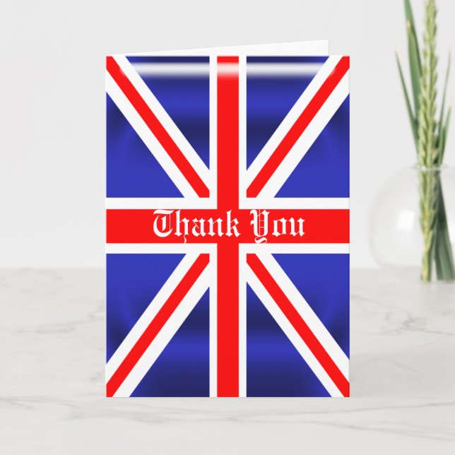 Cartão De Agradecimento Union Jack Thank You Greeting Card (Frente)