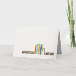Cartão De Agradecimento Unisex Book-Themed Thank You Card (Blank Inside)