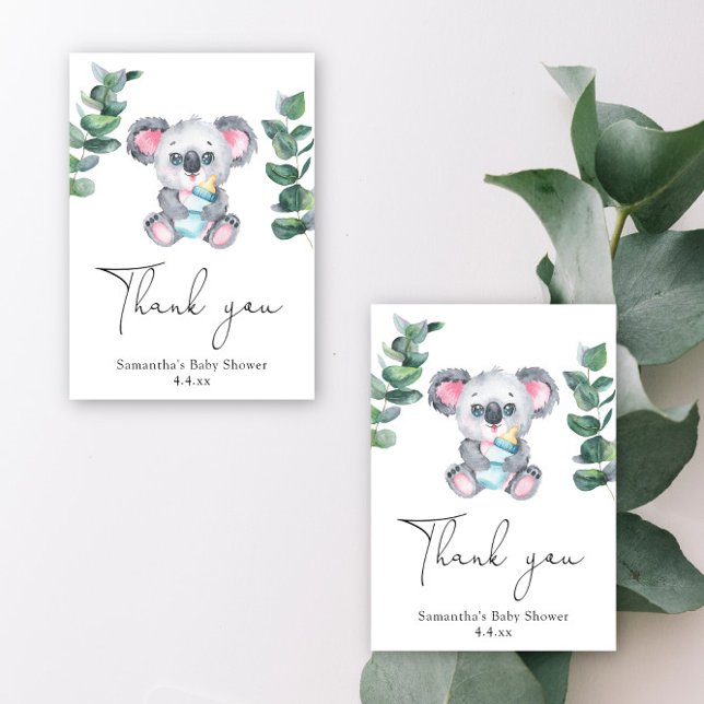 Cartão De Agradecimento Ursa koala obrigado chá de bebê (Criador carregado)