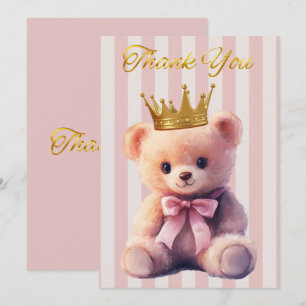Cartão De Agradecimento Ursinho Princesa