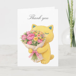 Cartão de Agradecimento – Urso Amarelo Suave com F