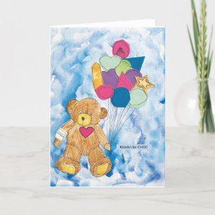 Cartão De Agradecimento Urso com Balões - Arte Infantil para o CHOC