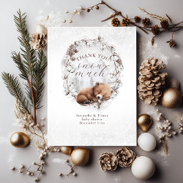 Cartão De Agradecimento Urso de Madeira Frio fora do Chá de fraldas de inv