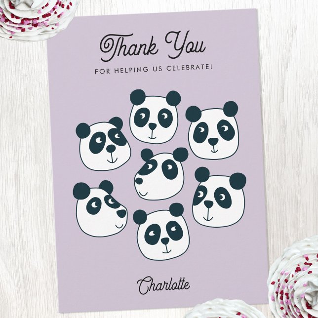 Cartão De Agradecimento Urso de Panda Gigante (Fun Panda Bear personalized custom text thank you card)