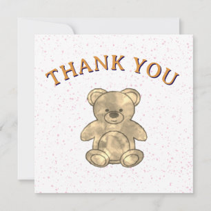 Cartão De Agradecimento Urso de pelúcia personalizado