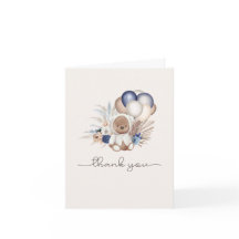 Urso e Balões - Azul, Marrom, Neutro