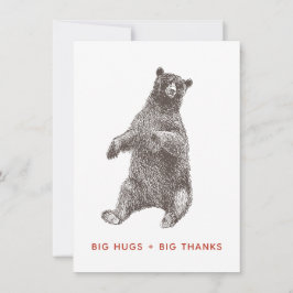 Cartão de Agradecimento Urso, Grandes Abraços