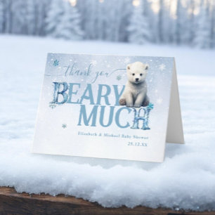 Cartão De Agradecimento Urso Polar Barely Wait Inverno Moderno
