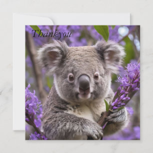 Cartão De Agradecimento Urso Purple Jacaranda Koala