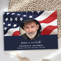 US American Flag Veteran Photo Memorial Funeral