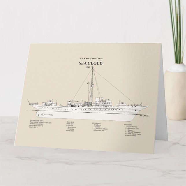 Cartão De Agradecimento USCG Cutter Sea Cloud wpg-284 - SBD (Frente)