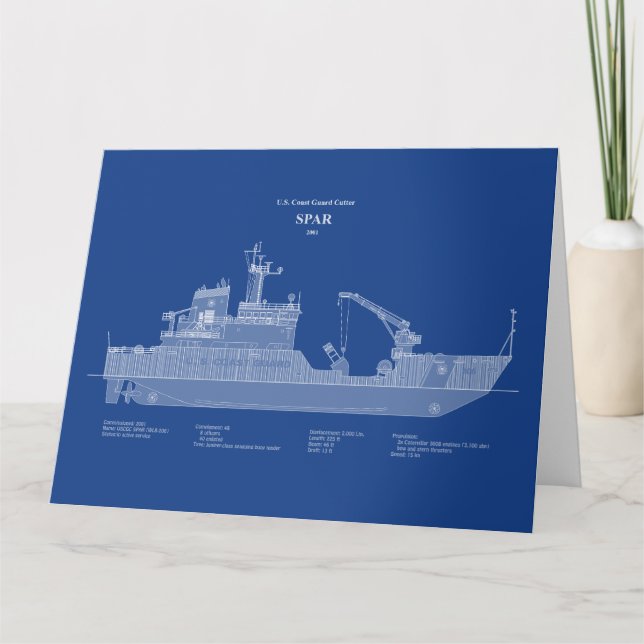 Cartão De Agradecimento USCG Cutter Spar wlb-206 - ABD (Frente)