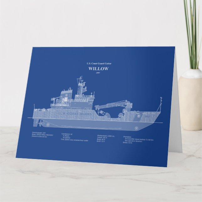 Cartão De Agradecimento USCG Cutter Willow wlb-202 - ABD (Frente)