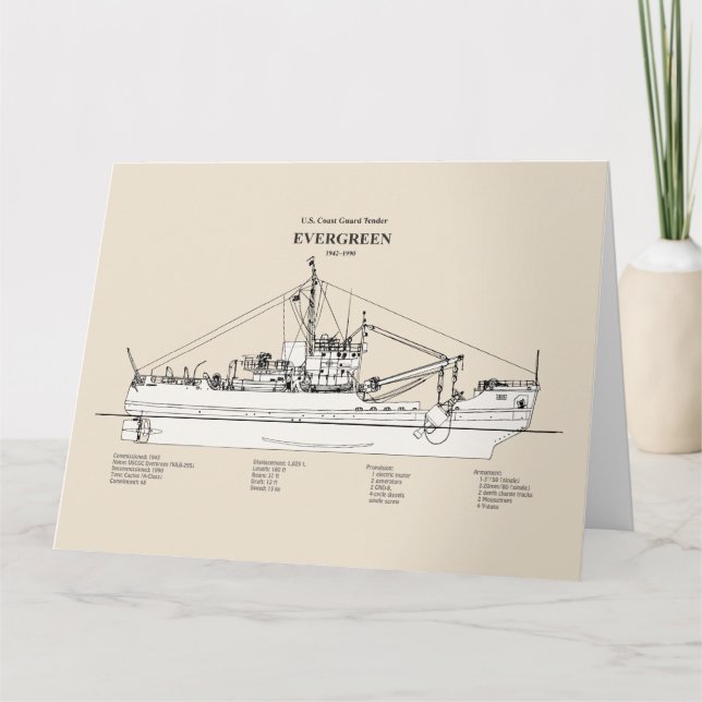 Cartão De Agradecimento USCGT Evergreen wlb-295 - SBD (Frente)