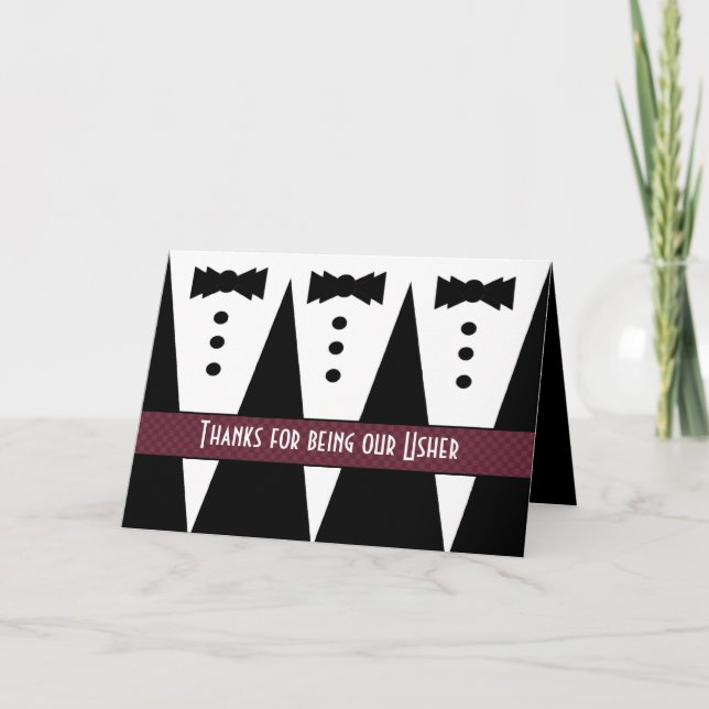 Cartão De Agradecimento USHER Thank You - Three Tuxedos - Customizable (Frente)