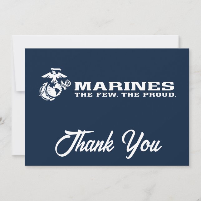 Cartão De Agradecimento USMC O pequeno logotipo orgulhoso - Branco (Frente)