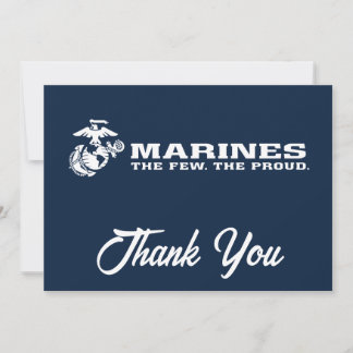 Cartão De Agradecimento USMC O pequeno logotipo orgulhoso - Branco