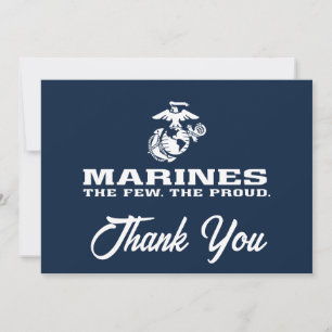 Cartão De Agradecimento USMC O Pouco Logotipo Orgulhoso Empilhado - Branco