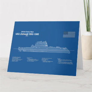 Cartão De Agradecimento USS Zumwalt - Entrega de planos de impressão Bluep
