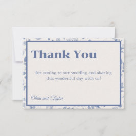 Cartão De Agradecimento usty Blue Watercolor Floral Wedding